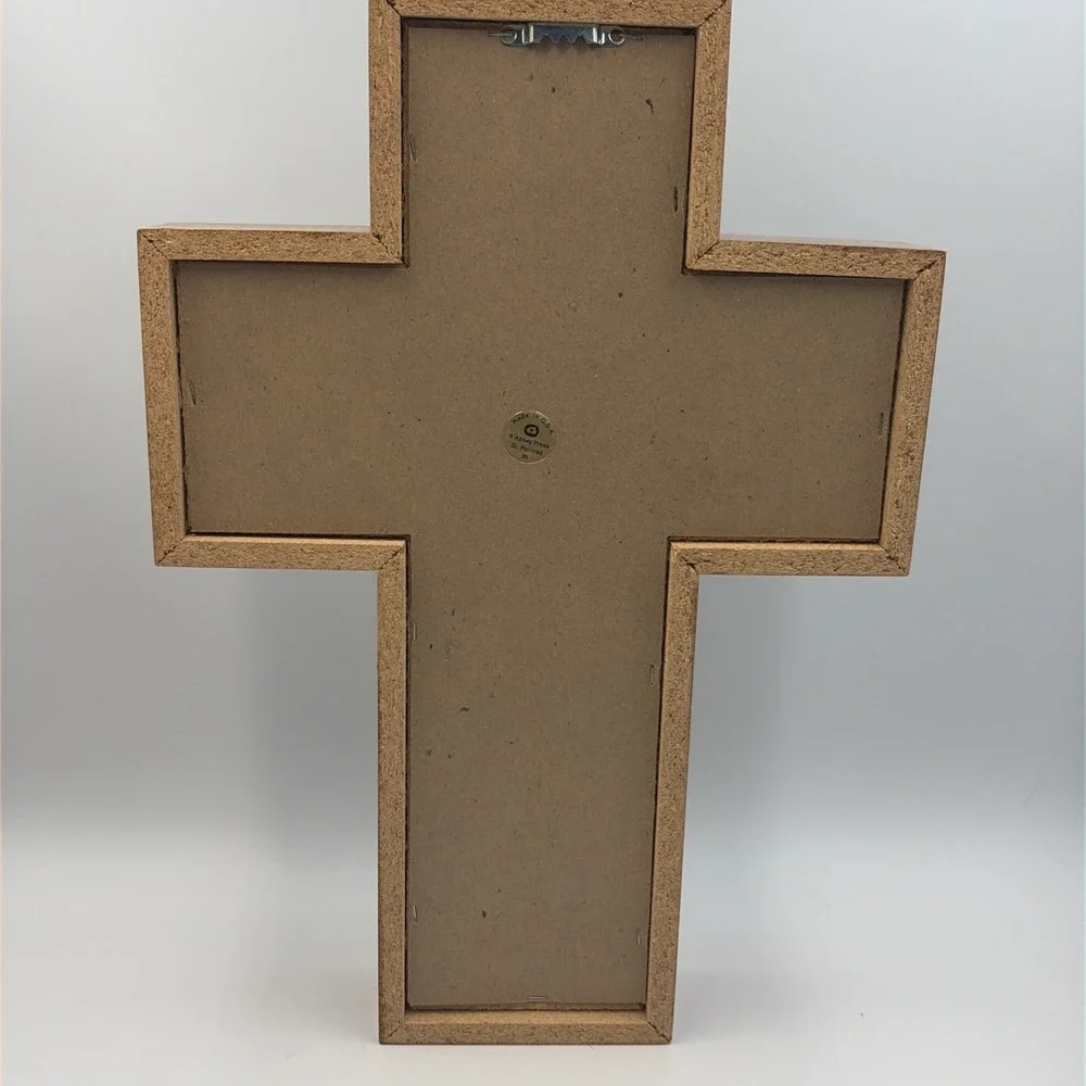 Abbey Press Wood Cross Shadow Box‎ Bible Scripture Verse Mark 10:27 USA